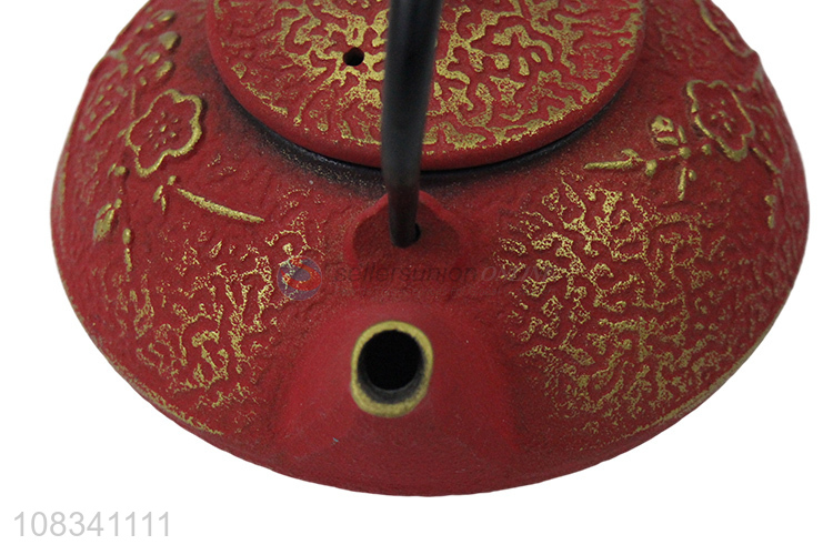 Wholesale 0.3L metal infuser cast iron teapot with plum blossom pattern