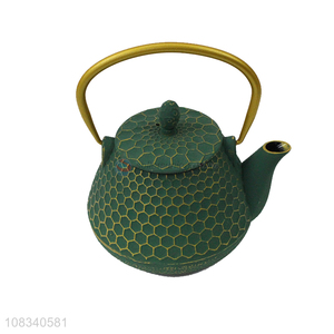 Popular design 1.0L topgrade cast iron teapot with honeycomb pattern