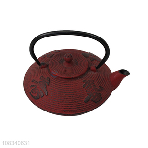 Factory supply 0.8L Chinese teapot cast iron tea kettle with hanzi