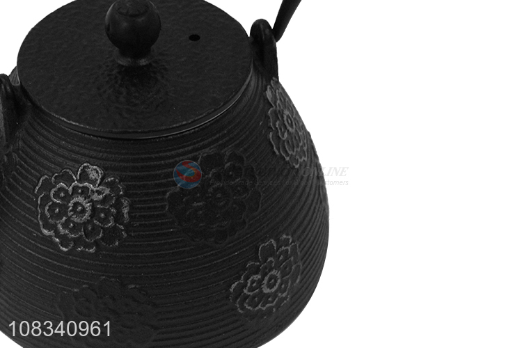 Good quality 1.2L cast iron teapot Japanese tetsubin - flower pattern