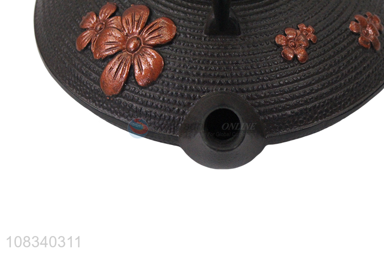 Good quality 0.8L Chinese tetsubin cast iron teapot with flower pattern