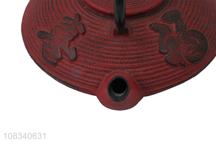 Factory supply 0.8L Chinese teapot cast iron tea kettle with hanzi