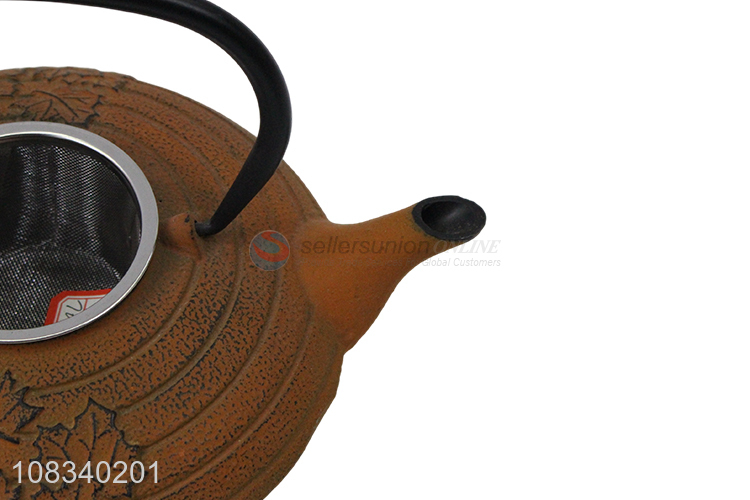 Wholesale 0.8L cast iron teapot Japanese tetsubin with metal infuser
