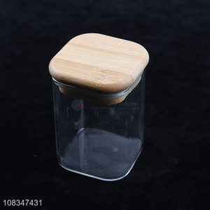 New arrival food storage container glass storage jar with bamboo lid