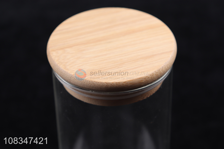 Hot selling multipurpose airtight glass storage jar with bamboo lid