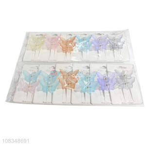 New design small butterfly hair clips elegant crystal hairpins