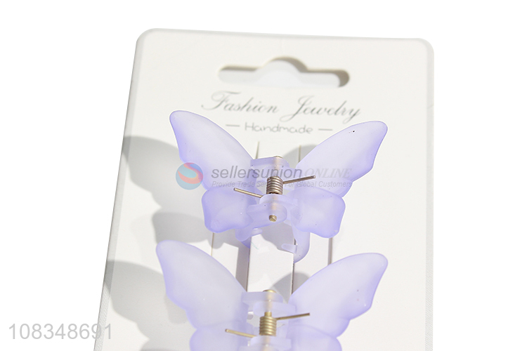 New design small butterfly hair clips elegant crystal hairpins