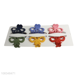 Yiwu market medium colorful plastic hair jaw clips for girls