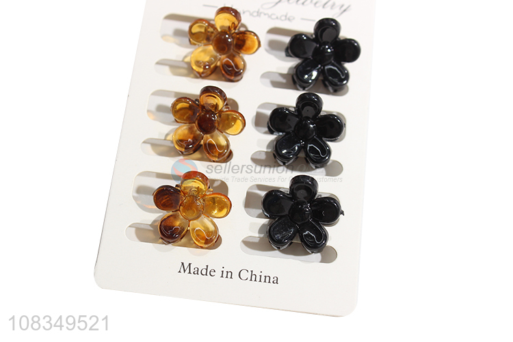 China yiwu wholesale plastic hair claws girls flower hair clips