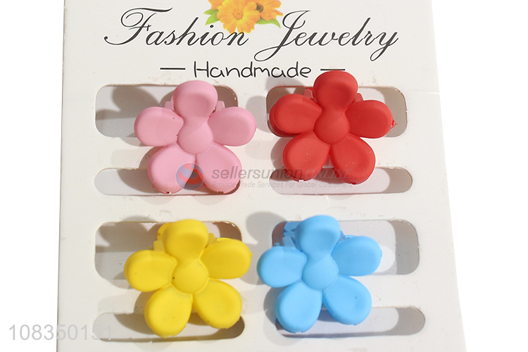 Online wholesale flower shape candy color hair claws for girls