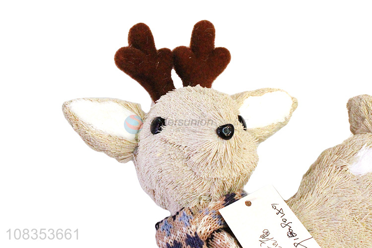 Best selling deer figurines handmade grass crafts Christmas decor