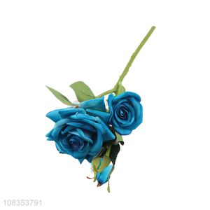 Wholesale price blue rose artificial flower decoration