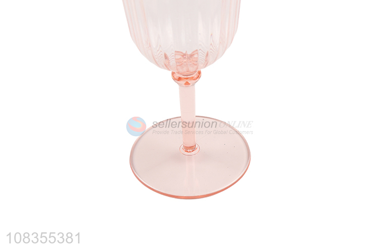 Good quality plastic goblet cups custom plastic wine glasses 300ml