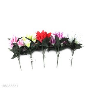 Yiwu market artificial lily desktop DIY fake flower wholesale