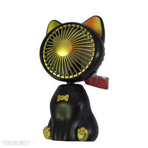 Wholesale cat shaped handheld fan rechargeable mini usb desk fan