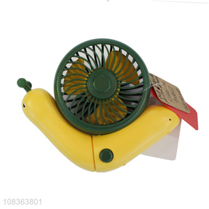 Factory supply cute snail shape folding fan rechargeable handheld fan