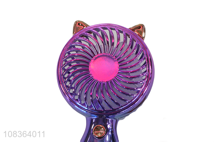 Wholesale handheld fan rechargeable electroplating graduated color fan