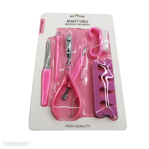 New arrival 7 pieces <em>manicure</em> pedicure <em>set</em> stainless steel nail clipper <em>set</em>