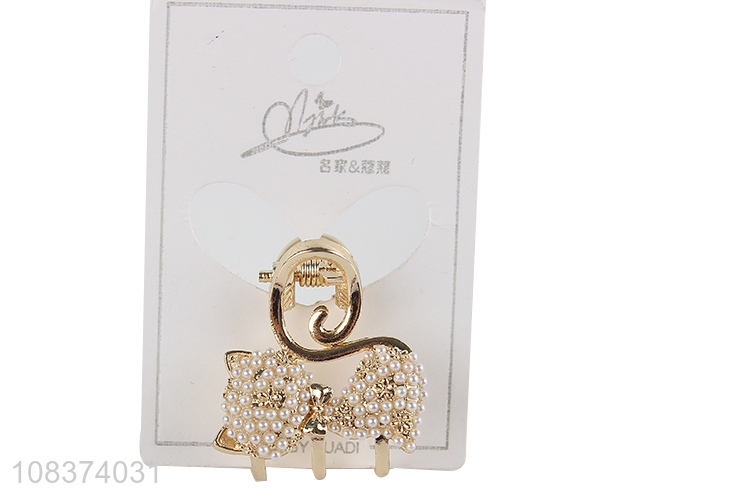 Good selling decorative mini hair claws with pearl decoration