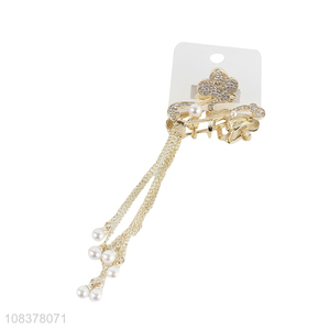 Unique Design Alloy Hair Claw With Chain Tassel