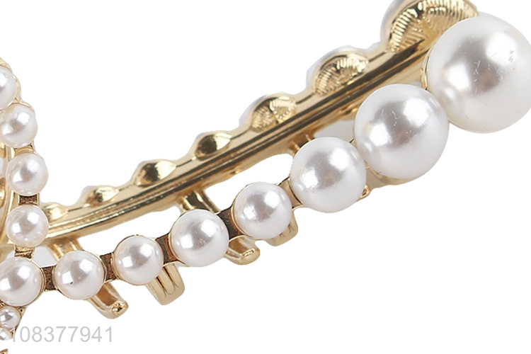 Fashion Design Alloy Claw Clip With Pearls For Women