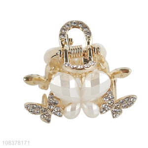 Delicate Design Pearl Alloy Hair Claw Clip With Rhinestone