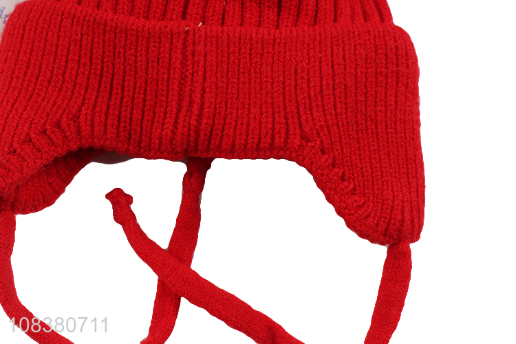 Good Quality Knitted Earmuffs Hat With Pom Pom Ball