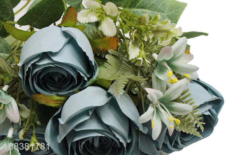 Wholesale from china 9heads artificial rose flower for decoration