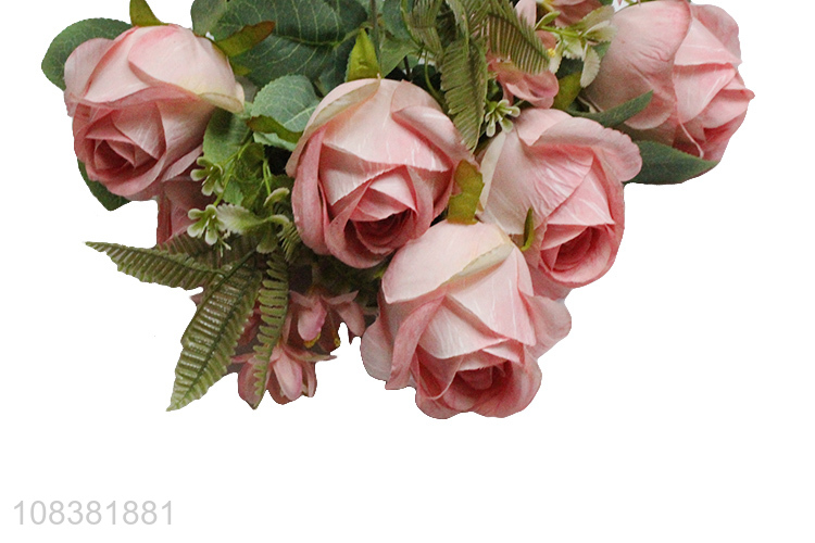 Yiwu wholesale pink artificial chinese rose for decoration