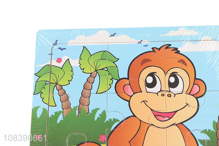 Wholesale cartoon monkey jigsaw wooden educational puzzle for toddler