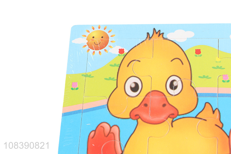 New design cartoon duck toy jigsaw wooden animal puzzle