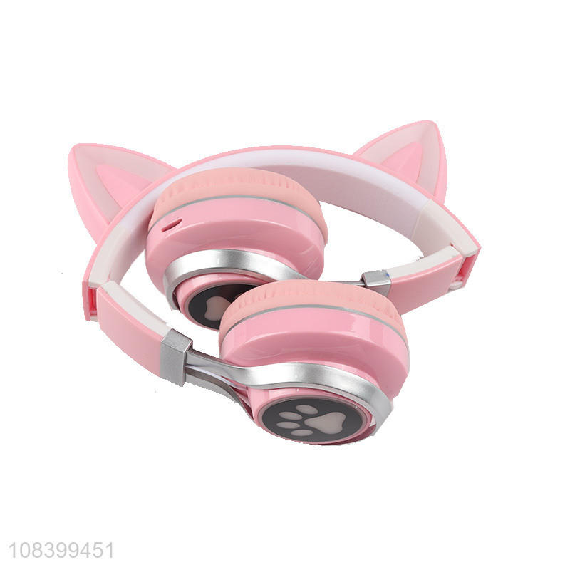 Wholesale price cute cat ear bluetooth headphones wireless headset