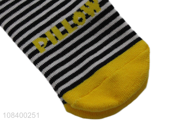 Online wholesale soft breathable stripe printed socks for girls