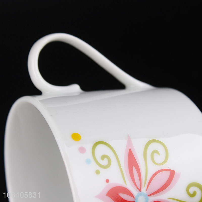 China wholesale flower pattern ceramic water cup mug