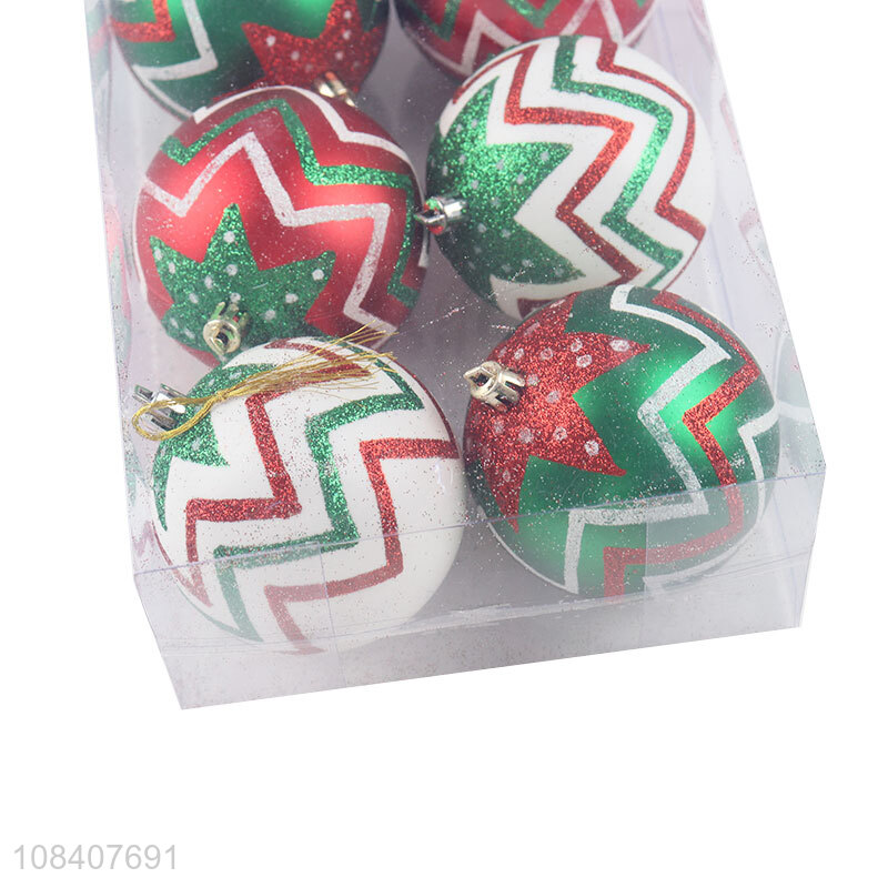 High quality 6pcs printing christmas balls home party decoration