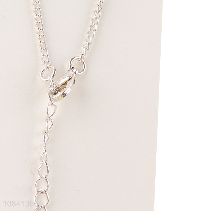 Hot sale simple delicate necklace silver alloy necklace