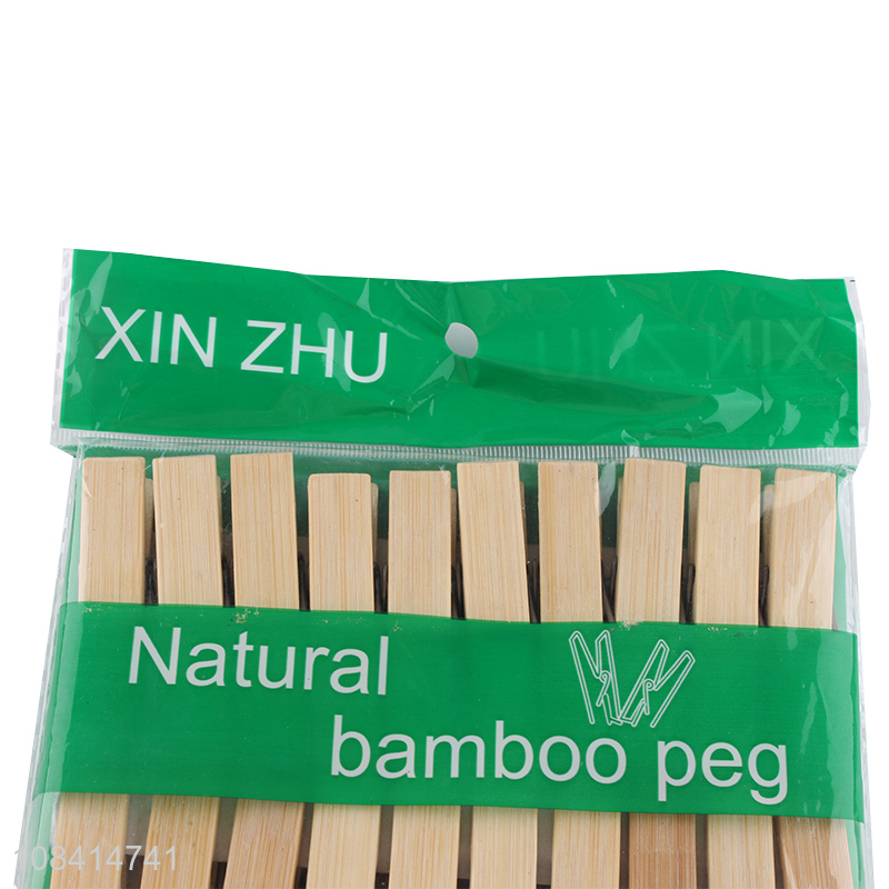 Online wholesale 20 pieces natural bamboo clothes peg bamboo clothes pins