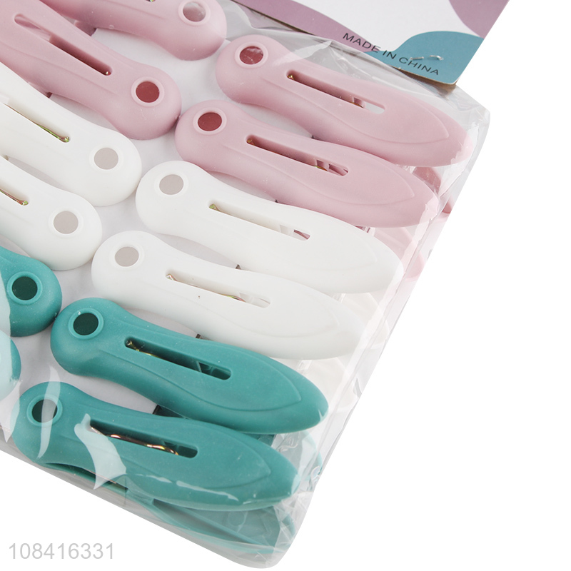 Factory supply 12 pieces plastic clothes pegs durable clothes clips