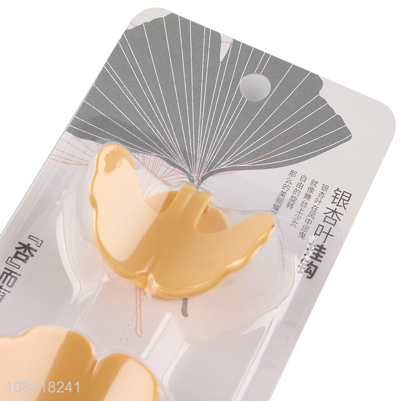 Yiwu supplier creative ginkgo biloba sticky hooks for household