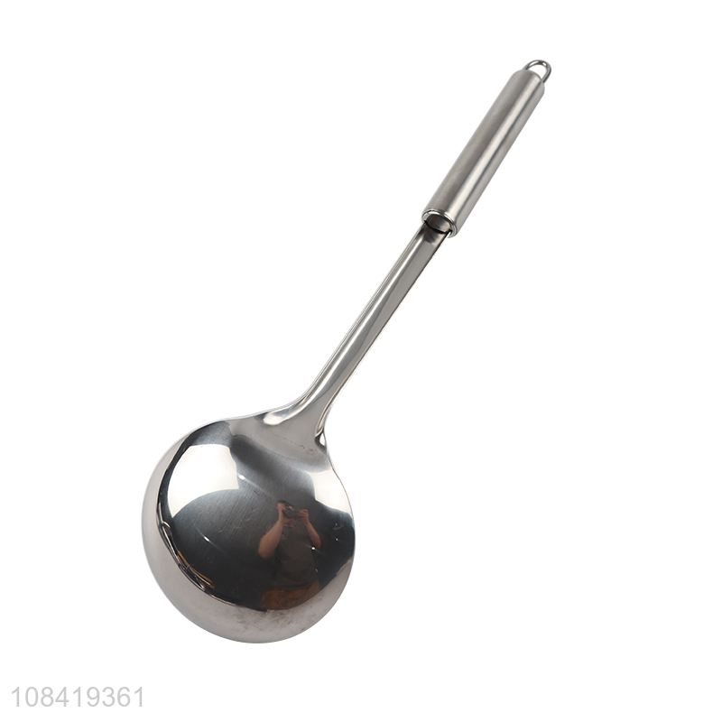 Good quality stainless steel metal soup ladle kitchen cooking utensil