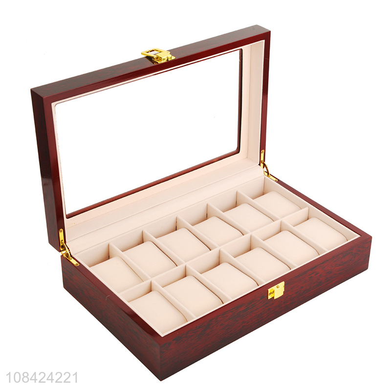 Custom piano paint wooden watch case 12-slot watch display box