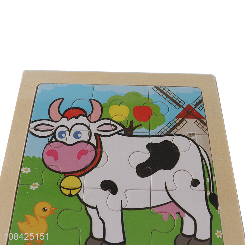 Good quality cartoon cow paper puzzle early education kids toy