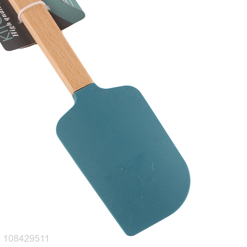 Hot selling silicone scraper baking scraper spatula with wooden handle