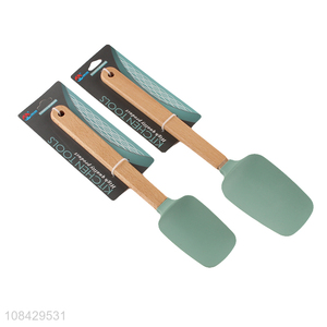 High quality baking and mixing tool silicone spatula with wooden handle