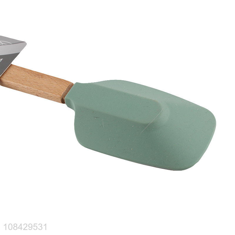High quality baking and mixing tool silicone spatula with wooden handle