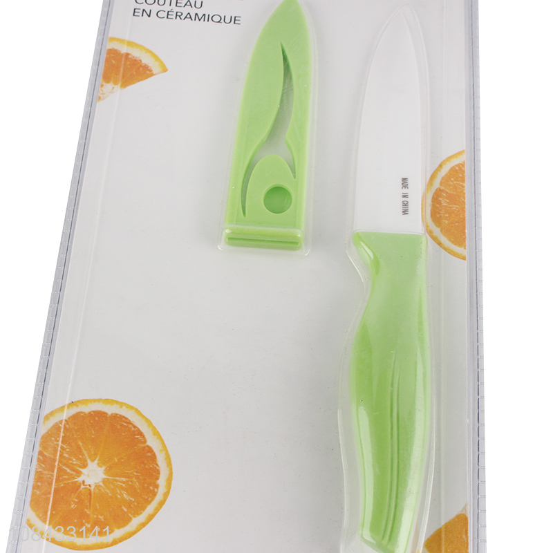 Factory wholesale home ceramic fruit knife with lid