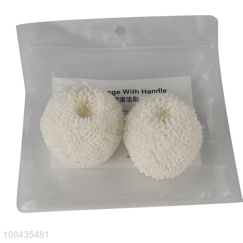 Factory wholesale eco-friendly bamboo fiber cleaning ball pot brush dish scourer