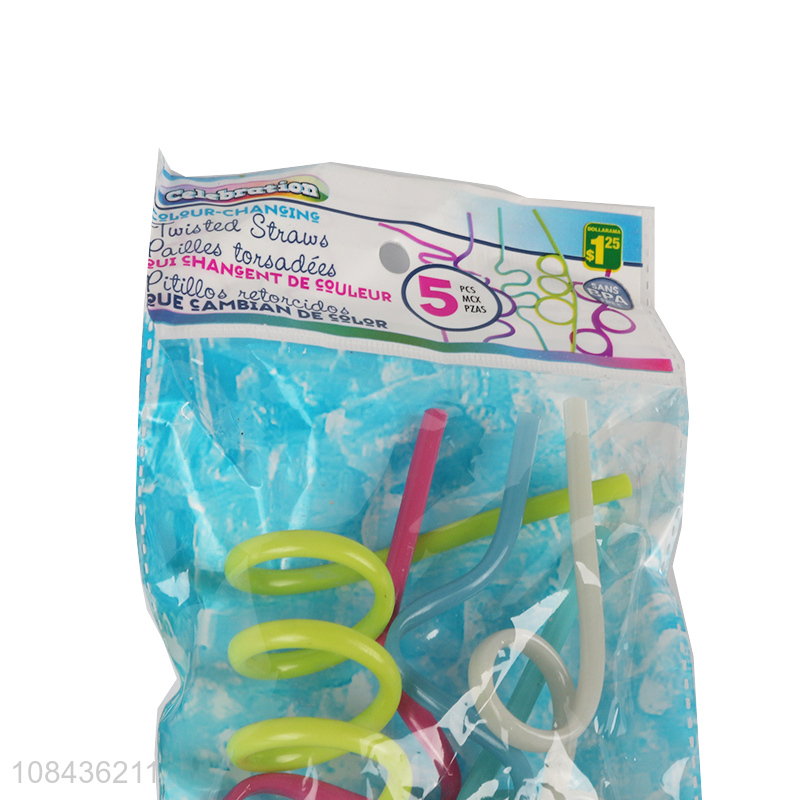 Good selling colourful 5pieces juice straw for daily use