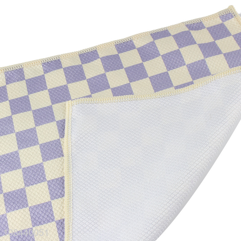 Hot sale checked printed microfiber cleaning cloths all-purpose microfiber cloths