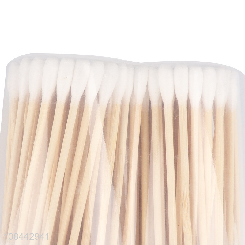 Factory wholesale 100pcs eco-friendly wooden stick cotton swabs for ears